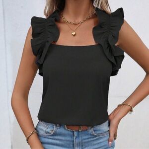 08  Romantic Ruffle Sleeve Tank Top